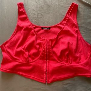 SHEIN plus size hot pink corset crop top